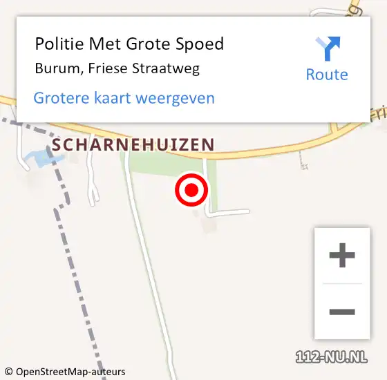 Locatie op kaart van de 112 melding: Politie Met Grote Spoed Naar Burum, Friese Straatweg op 7 september 2024 10:52