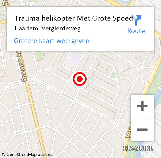 Locatie op kaart van de 112 melding: Trauma helikopter Met Grote Spoed Naar Haarlem, Vergierdeweg op 7 september 2024 11:03