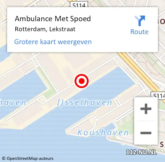 Locatie op kaart van de 112 melding: Ambulance Met Spoed Naar Rozenburg, Lekstraat op 7 september 2024 11:12