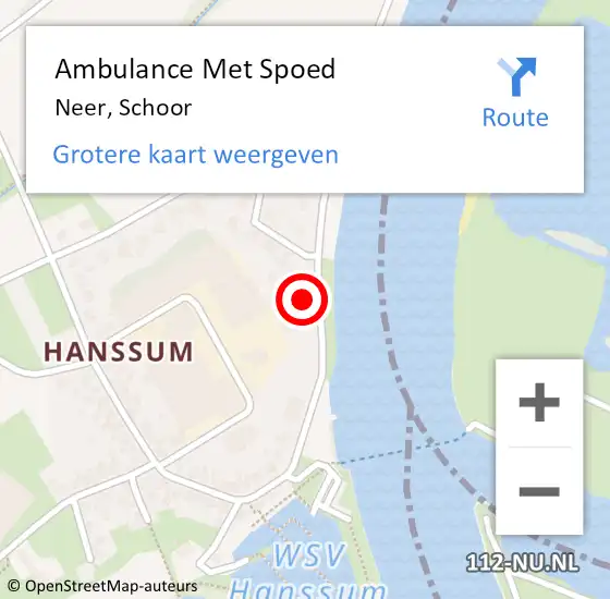 Locatie op kaart van de 112 melding: Ambulance Met Spoed Naar Neer, Schoor op 7 september 2024 12:23