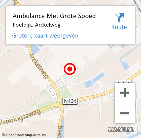 Locatie op kaart van de 112 melding: Ambulance Met Grote Spoed Naar Poeldijk, Arckelweg op 7 september 2024 12:24