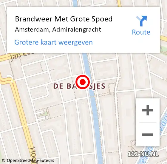 Locatie op kaart van de 112 melding: Brandweer Met Grote Spoed Naar Amsterdam, Admiralengracht op 7 september 2024 12:26