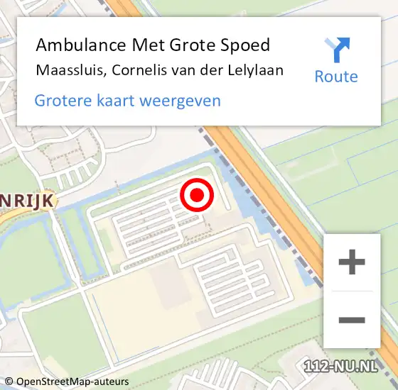 Locatie op kaart van de 112 melding: Ambulance Met Grote Spoed Naar Maassluis, Cornelis van der Lelylaan op 7 september 2024 12:40