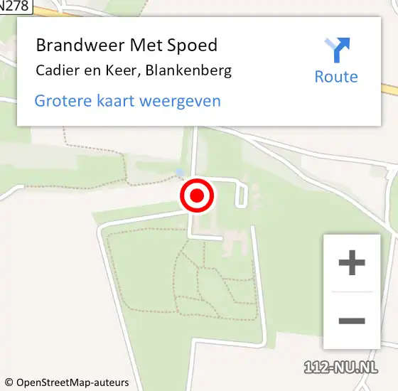 Locatie op kaart van de 112 melding: Brandweer Met Spoed Naar Cadier en Keer, Blankenberg op 7 september 2024 13:06