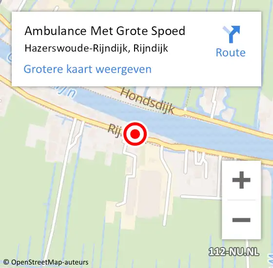 Locatie op kaart van de 112 melding: Ambulance Met Grote Spoed Naar Hazerswoude-Rijndijk, Rijndijk op 7 september 2024 13:27