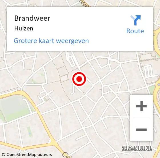 Locatie op kaart van de 112 melding: Brandweer Huizen op 7 september 2024 15:12