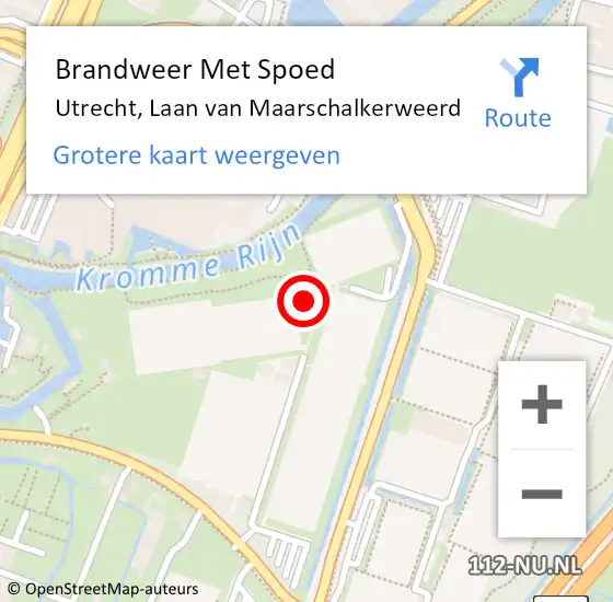 Locatie op kaart van de 112 melding: Brandweer Met Spoed Naar Utrecht, Laan van Maarschalkerweerd op 7 september 2024 15:14