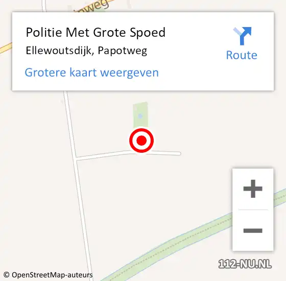 Locatie op kaart van de 112 melding: Politie Met Grote Spoed Naar Ellewoutsdijk, Papotweg op 7 september 2024 15:22