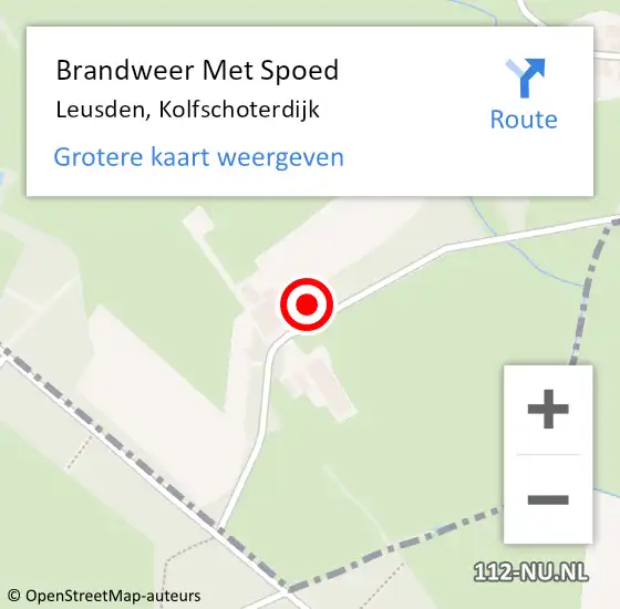 Locatie op kaart van de 112 melding: Brandweer Met Spoed Naar Leusden, Kolfschoterdijk op 7 september 2024 15:47