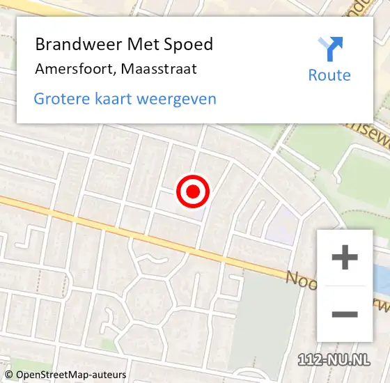 Locatie op kaart van de 112 melding: Brandweer Met Spoed Naar Amersfoort, Maasstraat op 7 september 2024 16:06