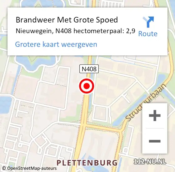 Locatie op kaart van de 112 melding: Brandweer Met Grote Spoed Naar Nieuwegein, N408 hectometerpaal: 2,9 op 7 september 2024 16:43