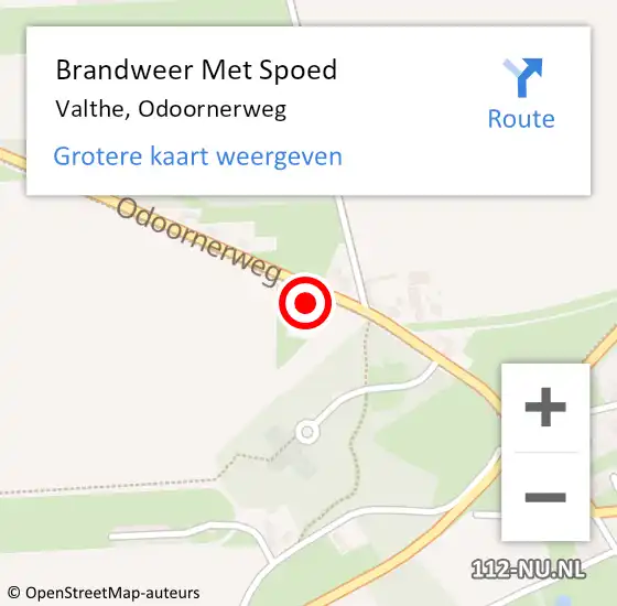 Locatie op kaart van de 112 melding: Brandweer Met Spoed Naar Valthe, Odoornerweg op 7 september 2024 16:48