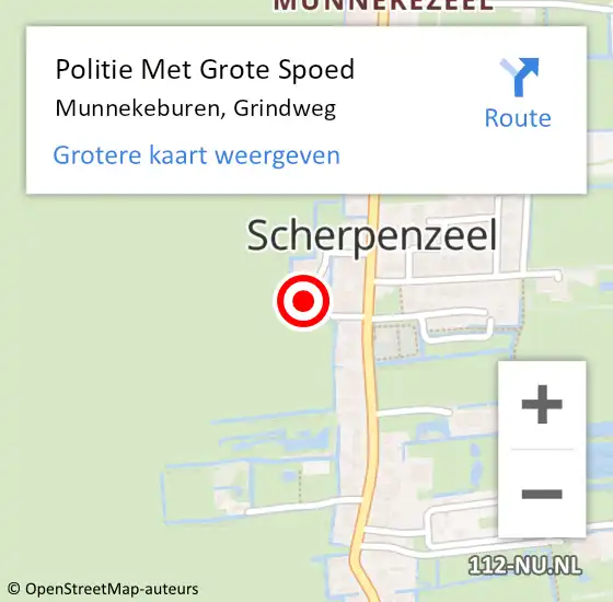 Locatie op kaart van de 112 melding: Politie Met Grote Spoed Naar Munnekeburen, Grindweg op 7 september 2024 16:53