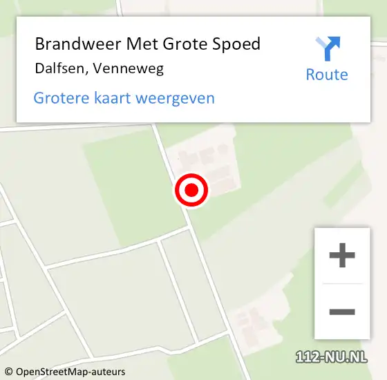 Locatie op kaart van de 112 melding: Brandweer Met Grote Spoed Naar Dalfsen, Venneweg op 7 september 2024 17:47