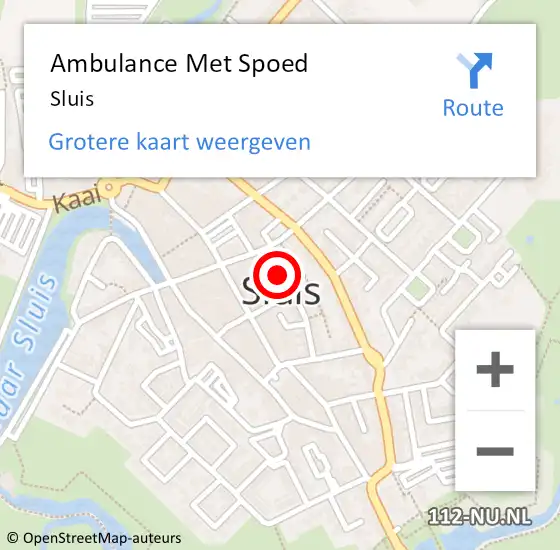 Locatie op kaart van de 112 melding: Ambulance Met Spoed Naar Sluis op 7 september 2024 17:48