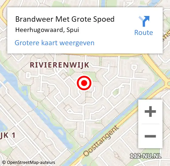 Locatie op kaart van de 112 melding: Brandweer Met Grote Spoed Naar Heerhugowaard, Spui op 7 september 2024 17:48