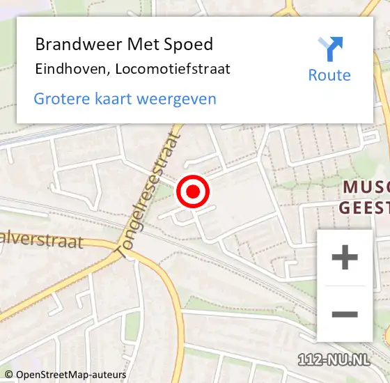 Locatie op kaart van de 112 melding: Brandweer Met Spoed Naar Eindhoven, Locomotiefstraat op 7 september 2024 18:01