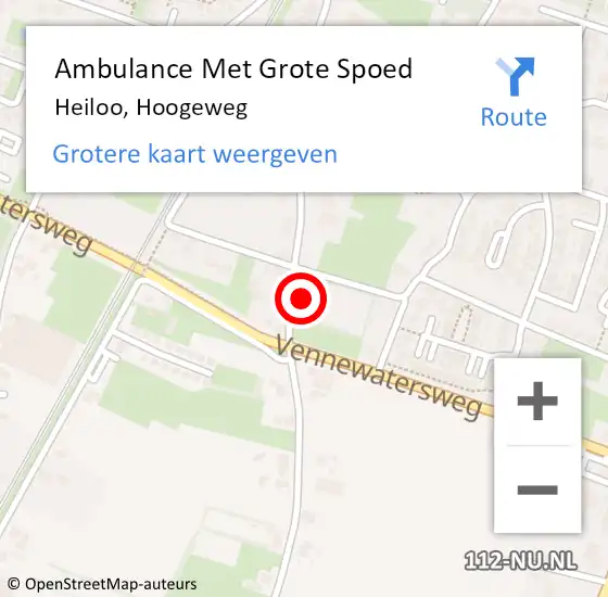 Locatie op kaart van de 112 melding: Ambulance Met Grote Spoed Naar Heiloo, Hoogeweg op 7 september 2024 18:03