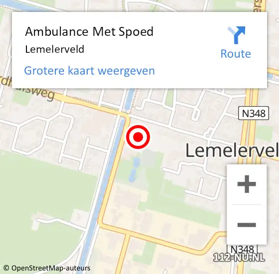 Locatie op kaart van de 112 melding: Ambulance Met Spoed Naar Lemelerveld op 7 september 2024 18:18