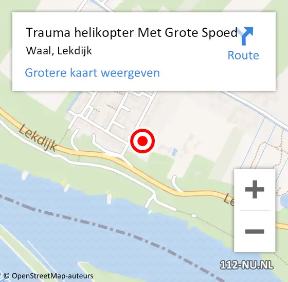 Locatie op kaart van de 112 melding: Trauma helikopter Met Grote Spoed Naar Waal, Lekdijk op 7 september 2024 18:25