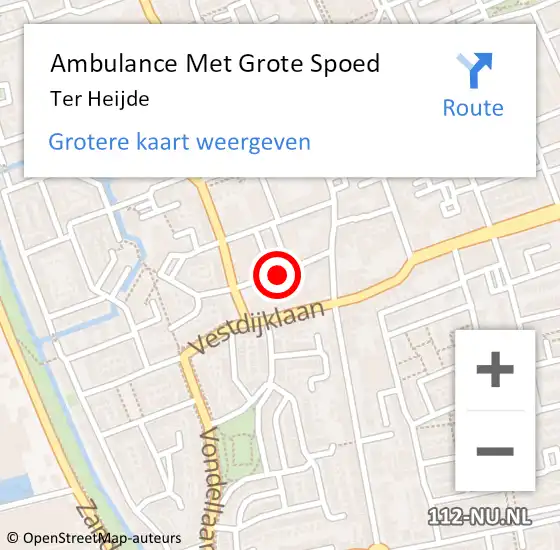 Locatie op kaart van de 112 melding: Ambulance Met Grote Spoed Naar Ter Heijde op 7 september 2024 18:36