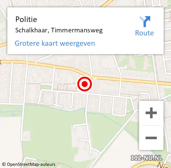 Locatie op kaart van de 112 melding: Politie Schalkhaar, Timmermansweg op 7 september 2024 18:41