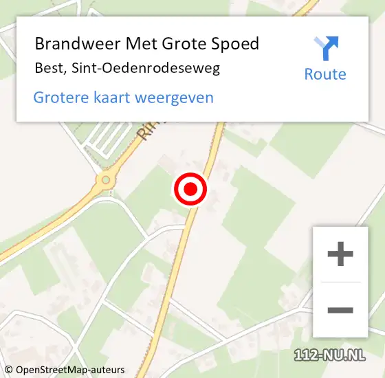 Locatie op kaart van de 112 melding: Brandweer Met Grote Spoed Naar Best, Sint-Oedenrodeseweg op 7 september 2024 19:09