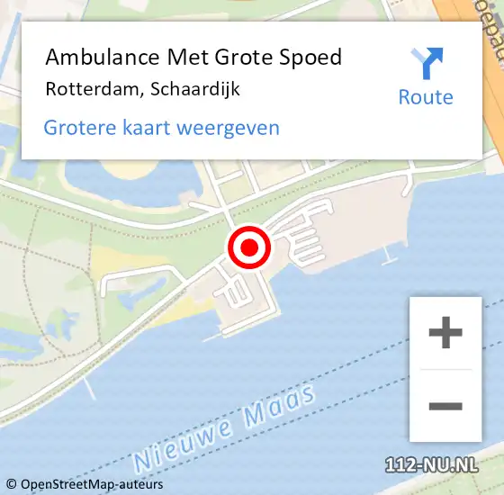 Locatie op kaart van de 112 melding: Ambulance Met Grote Spoed Naar Rotterdam, Schaardijk op 7 september 2024 20:13