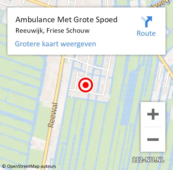 Locatie op kaart van de 112 melding: Ambulance Met Grote Spoed Naar Reeuwijk, Friese Schouw op 7 september 2024 20:18