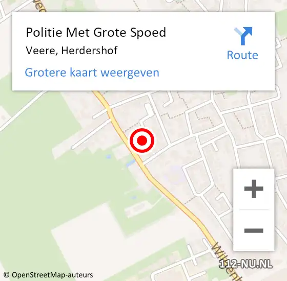 Locatie op kaart van de 112 melding: Politie Met Grote Spoed Naar Veere, Herdershof op 7 september 2024 20:52