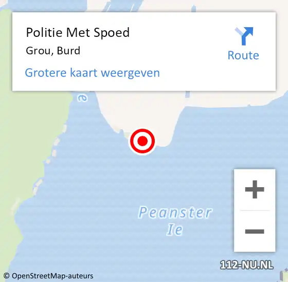 Locatie op kaart van de 112 melding: Politie Met Spoed Naar Grou, Burd op 7 september 2024 21:23