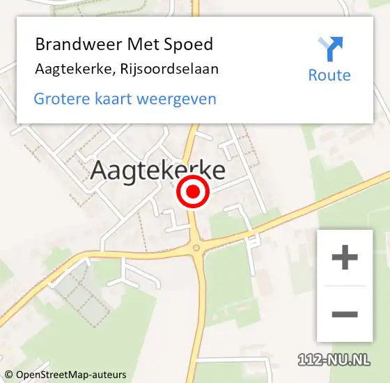 Locatie op kaart van de 112 melding: Brandweer Met Spoed Naar Aagtekerke, Rijsoordselaan op 7 september 2024 21:39