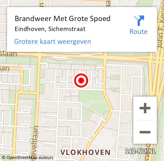 Locatie op kaart van de 112 melding: Brandweer Met Grote Spoed Naar Eindhoven, Sichemstraat op 7 september 2024 21:42