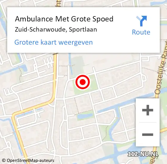 Locatie op kaart van de 112 melding: Ambulance Met Grote Spoed Naar Zuid-Scharwoude, Sportlaan op 7 september 2024 22:48