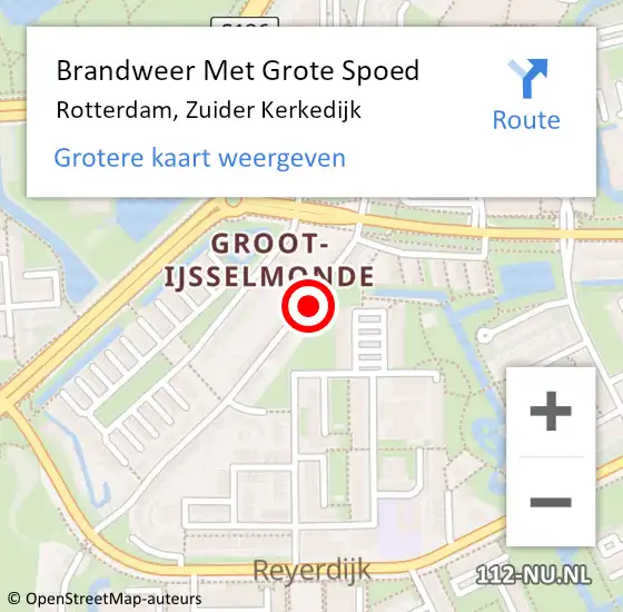 Locatie op kaart van de 112 melding: Brandweer Met Grote Spoed Naar Rotterdam, Zuider Kerkedijk op 7 september 2024 22:53