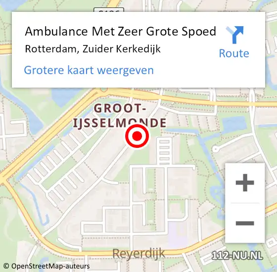 Locatie op kaart van de 112 melding: Ambulance Met Zeer Grote Spoed Naar Rotterdam, Zuider Kerkedijk op 7 september 2024 22:54