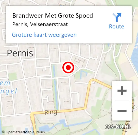 Locatie op kaart van de 112 melding: Brandweer Met Grote Spoed Naar Pernis, Velsenaerstraat op 8 september 2024 00:00