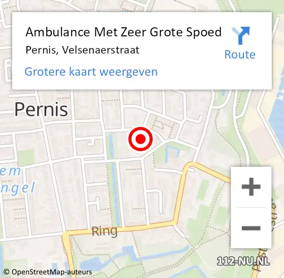 Locatie op kaart van de 112 melding: Ambulance Met Zeer Grote Spoed Naar Pernis, Velsenaerstraat op 8 september 2024 00:00