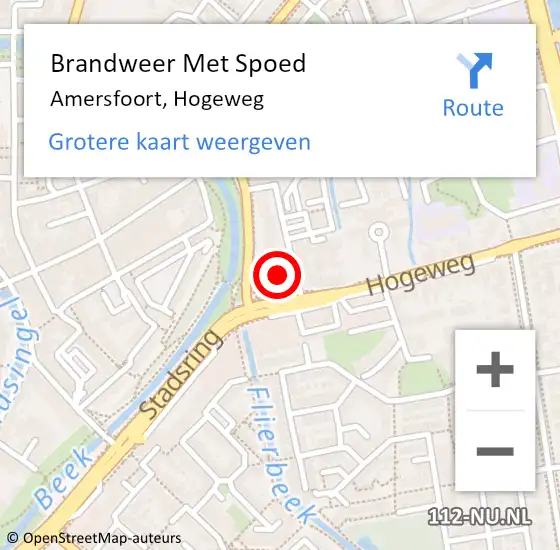 Locatie op kaart van de 112 melding: Brandweer Met Spoed Naar Amersfoort, Hogeweg op 8 september 2024 00:32