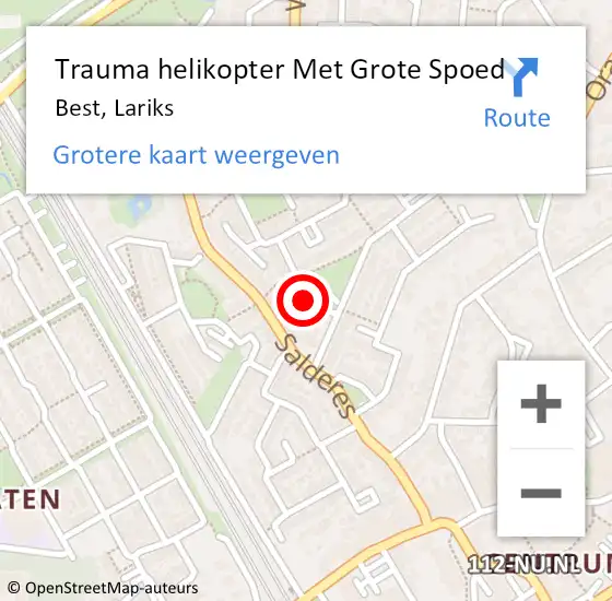 Locatie op kaart van de 112 melding: Trauma helikopter Met Grote Spoed Naar Best, Lariks op 8 september 2024 00:36