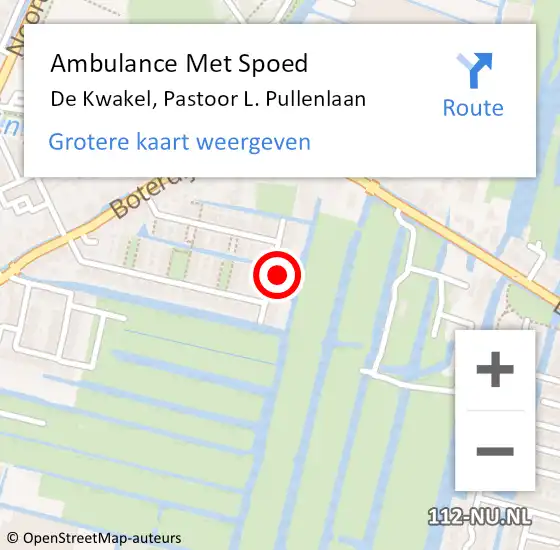 Locatie op kaart van de 112 melding: Ambulance Met Spoed Naar De Kwakel, Pastoor L. Pullenlaan op 8 september 2024 01:16