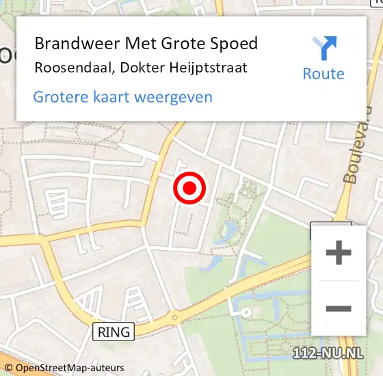 Locatie op kaart van de 112 melding: Brandweer Met Grote Spoed Naar Roosendaal, Dokter Heijptstraat op 8 september 2024 01:19