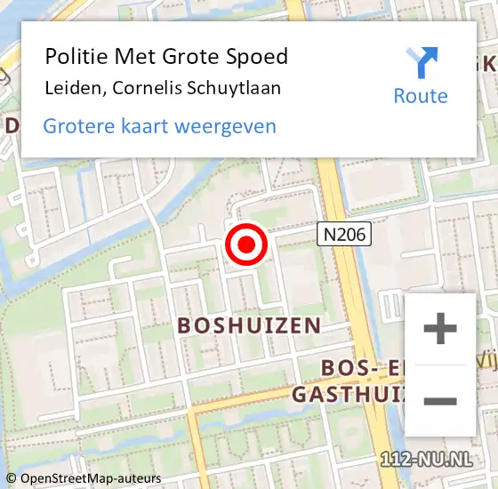 Locatie op kaart van de 112 melding: Politie Met Grote Spoed Naar Leiden, Cornelis Schuytlaan op 8 september 2024 01:19