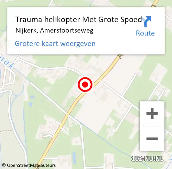 Locatie op kaart van de 112 melding: Trauma helikopter Met Grote Spoed Naar Nijkerk, Amersfoortseweg op 8 september 2024 01:32