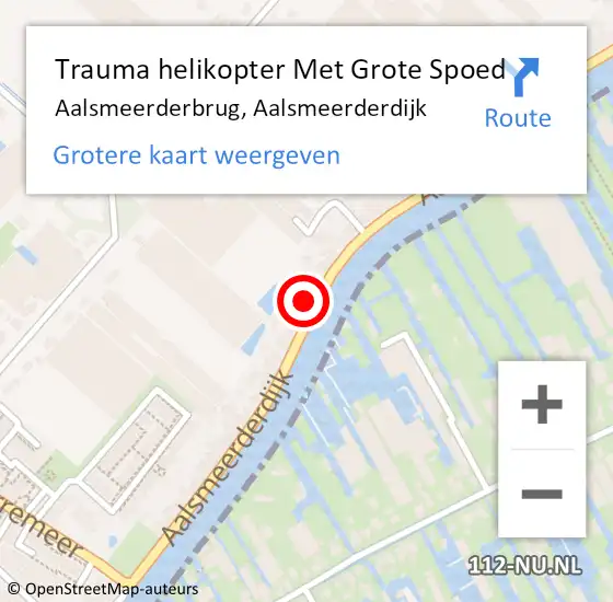 Locatie op kaart van de 112 melding: Trauma helikopter Met Grote Spoed Naar Aalsmeerderbrug, Aalsmeerderdijk op 8 september 2024 01:45