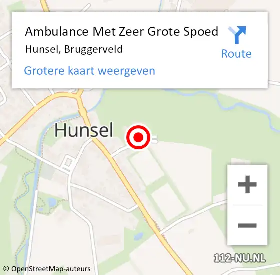 Locatie op kaart van de 112 melding: Ambulance Met Zeer Grote Spoed Naar Hunsel, Bruggerveld op 8 september 2024 02:10