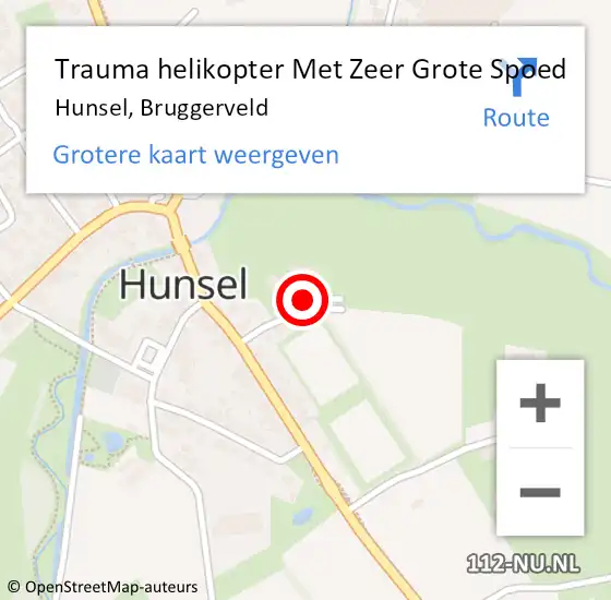 Locatie op kaart van de 112 melding: Trauma helikopter Met Zeer Grote Spoed Naar Hunsel, Bruggerveld op 8 september 2024 02:15