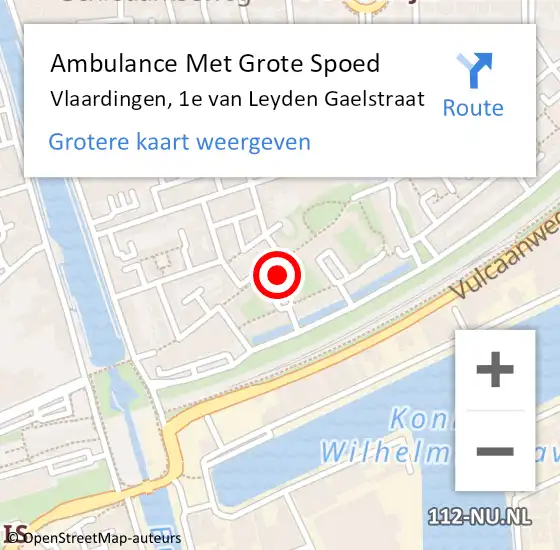 Locatie op kaart van de 112 melding: Ambulance Met Grote Spoed Naar Vlaardingen, 1e van Leyden Gaelstraat op 8 september 2024 03:01