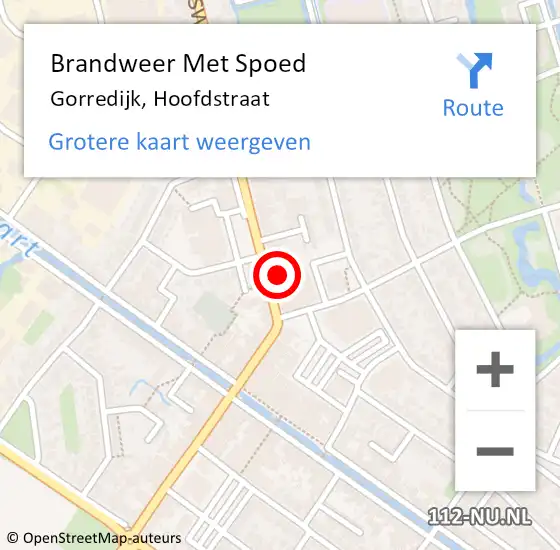 Locatie op kaart van de 112 melding: Brandweer Met Spoed Naar Gorredijk, Hoofdstraat op 8 september 2024 03:10