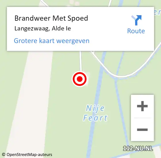 Locatie op kaart van de 112 melding: Brandweer Met Spoed Naar Langezwaag, Alde Ie op 8 september 2024 03:31